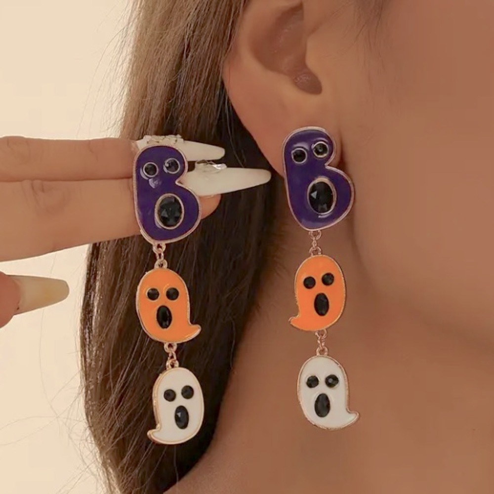 Boo Ghost Earrings for Halloween